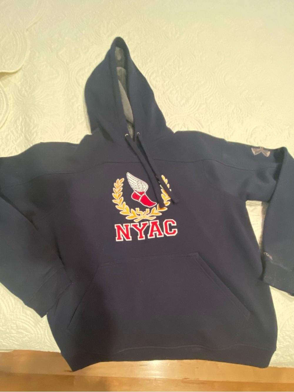 Under Armour Navy Pullover Hoodie with NYAC Crest nwt